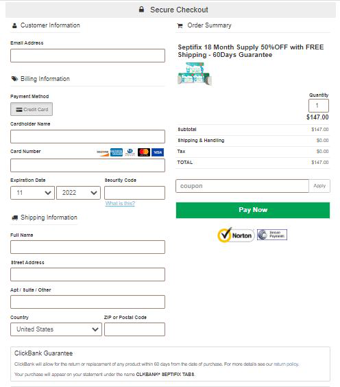 Septifix - Order Page